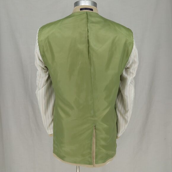 Alan Flusser Sport Coat Mens 46L Beige Jacket Lined Single Vent Two Button - Picture 15 of 16